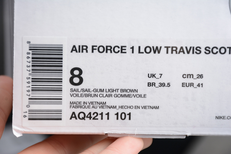 Cy Air Force 1 Low X Travi Scott Sail/Sail-Gum Light Brown 29