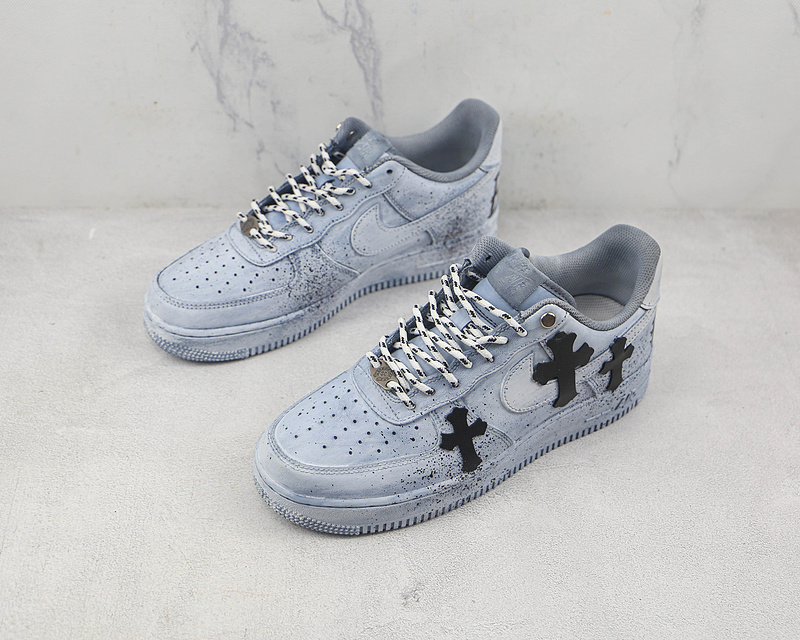 Air Force 1 Low X Chrome Hearts Grey/Black/Blue 17