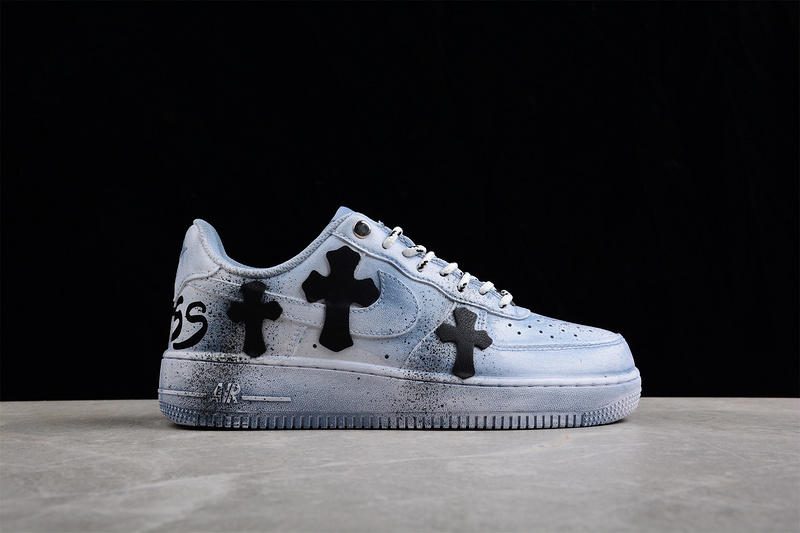 Chrome Hearts X Air Force 1 Low Blue/Black/White 3