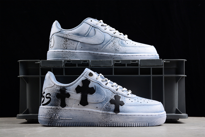 Chrome Hearts X Air Force 1 Low Blue/Black/White 13