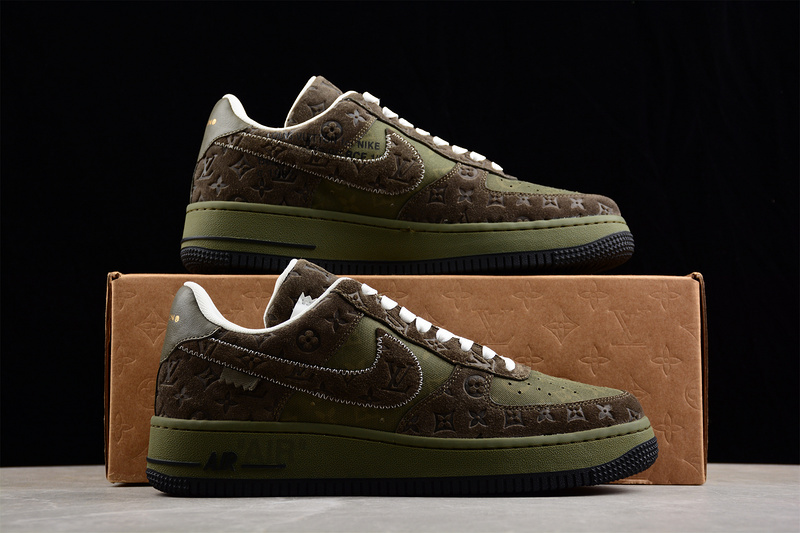 L*V X Air Force 1 Low 07 Dark Green/White/Dark Brown 3