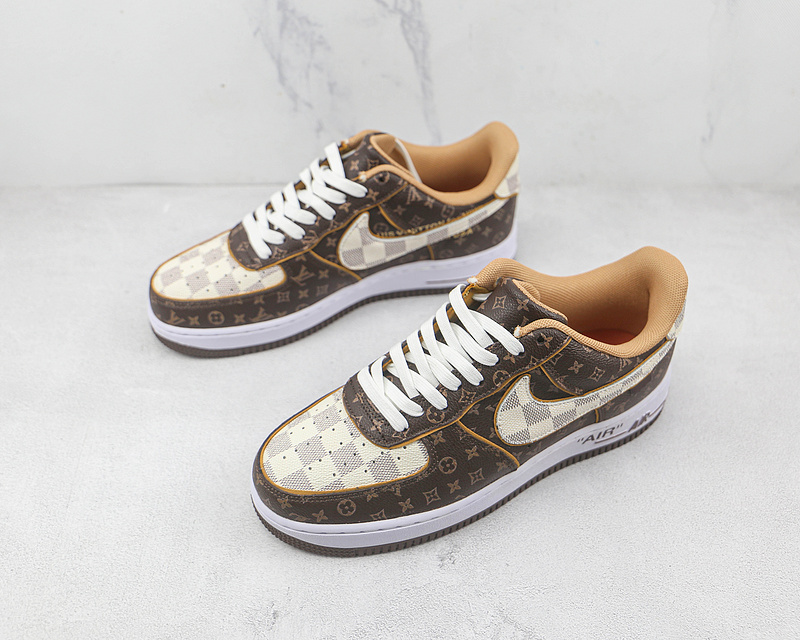 L*V X Ow X Air Force 1 Low 07 Dark Brown/Grey/Beige 3