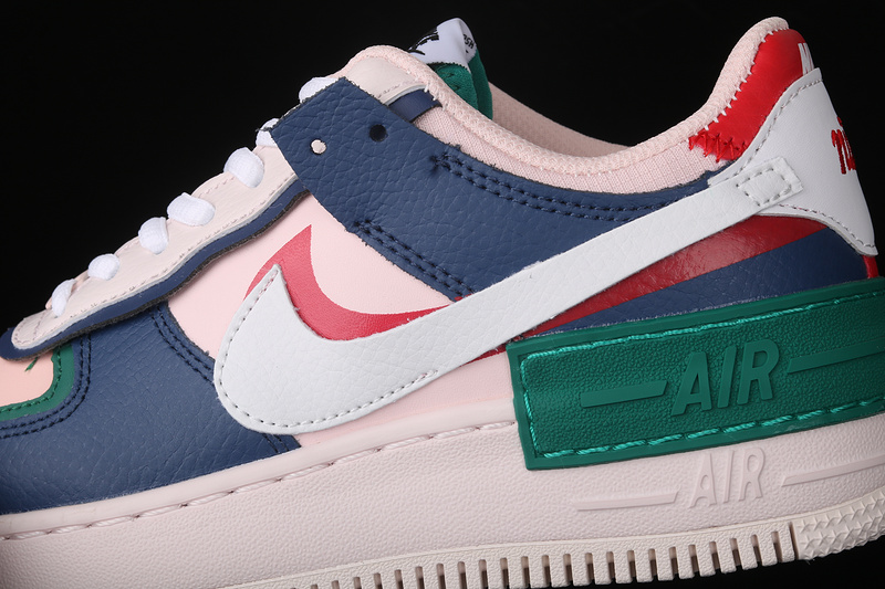 Air Force 1 Shadow Mystic Navy/White-Echo Pink-Gym Red 3