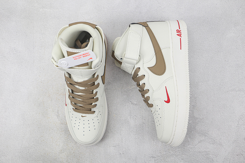 Air Force 1 High Yohood Rice White/Brown/Red 3