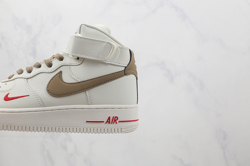 Air Force 1 High Yohood Rice White/Brown/Red 5