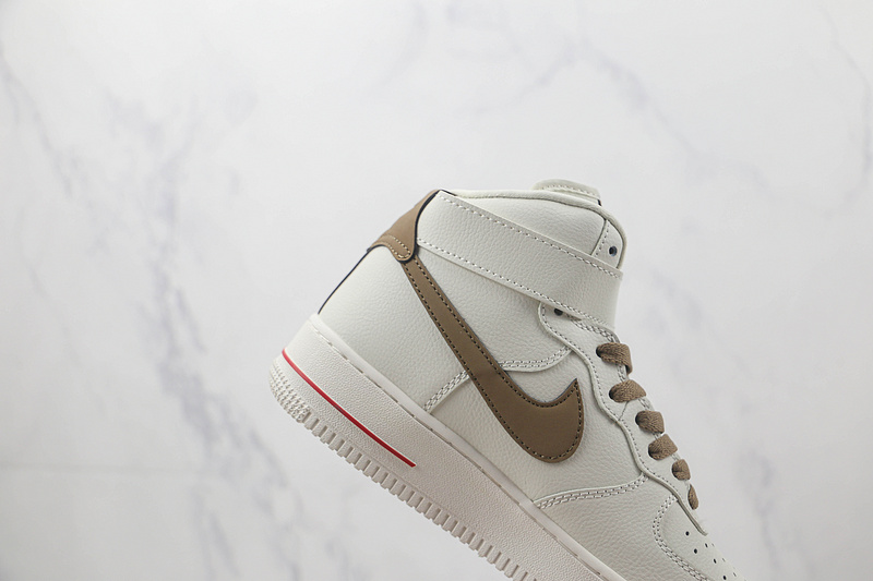 Air Force 1 High Yohood Rice White/Brown/Red 7