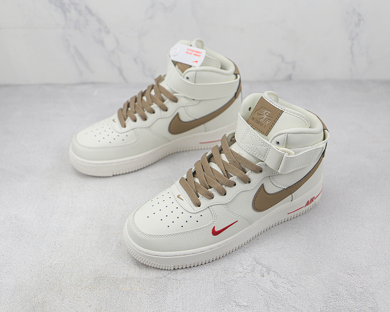 Air Force 1 High Yohood Rice White/Brown/Red 17