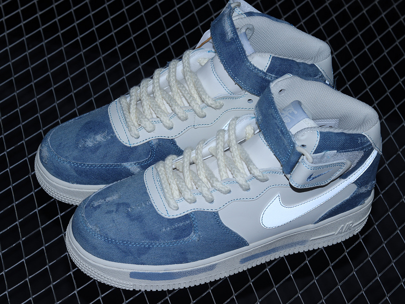 Air Force 1 Mid 07 Broken Silk Denim Blue/White/Beige 5