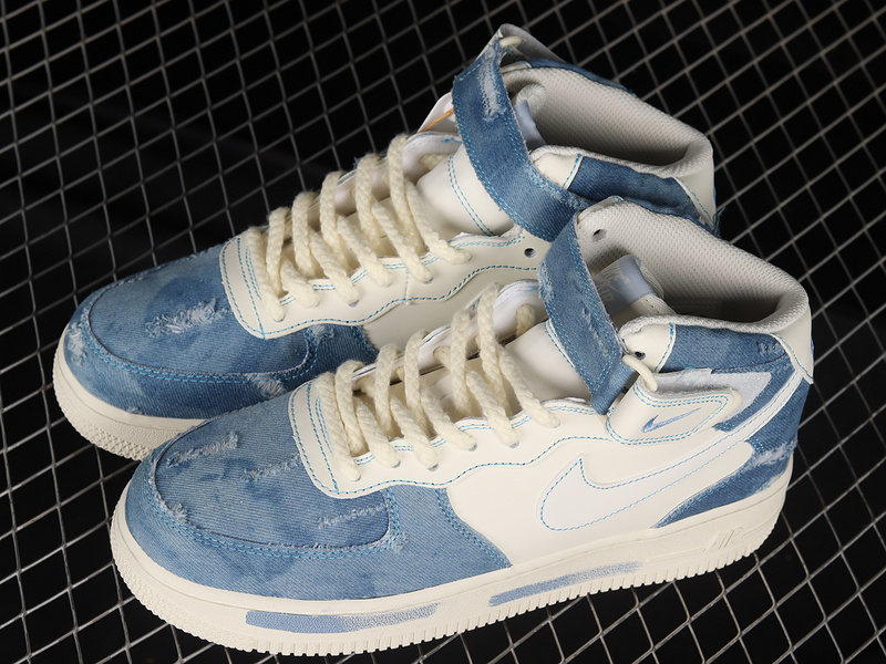 Air Force 1 Mid 07 Broken Silk Denim Blue/White/Beige 27