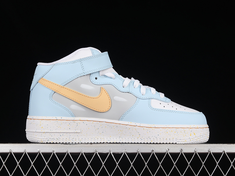 Air Force 1 Mid 07 Light Blue/White/Orange 11