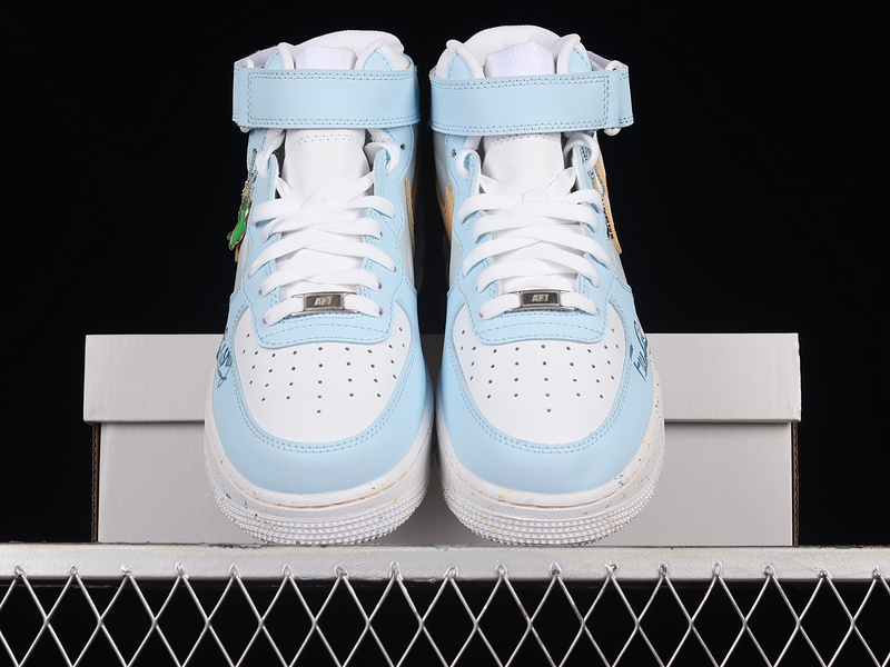 Air Force 1 Mid 07 Light Blue/White/Orange 25