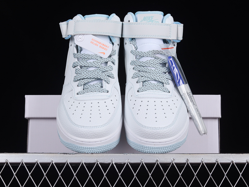 Nike Air Force 1 '07 Mid White/Blue/Grey 7