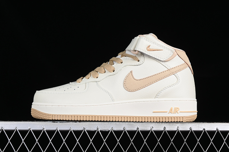 Air Force 1 Mid White/Khaki 3