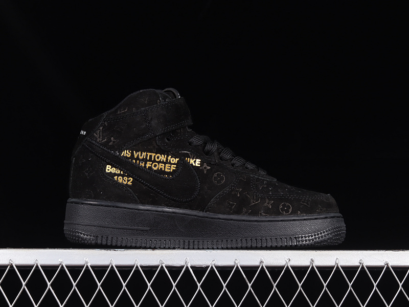 L*V X Air Force 1 Low 07 Mid Black/Black/Gold 13