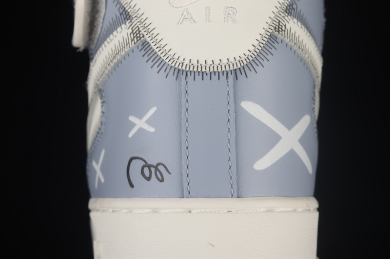 Kaws X Air Force 1 Mid 07 Light Blue/White/Black 5