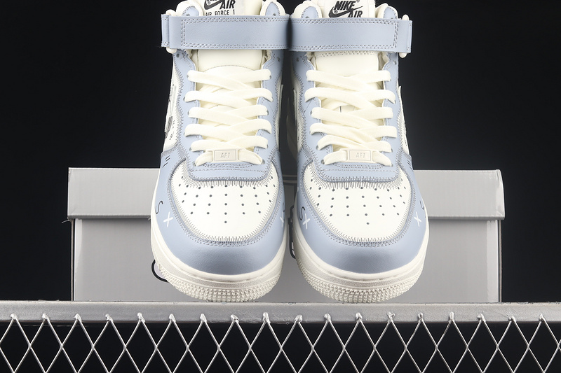 Kaws X Air Force 1 Mid 07 Light Blue/White/Black 7