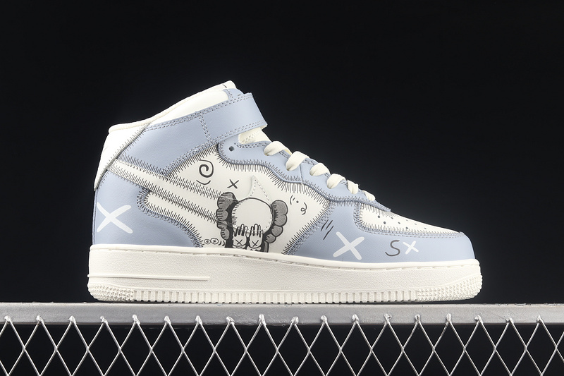 Kaws X Air Force 1 Mid 07 Light Blue/White/Black 13