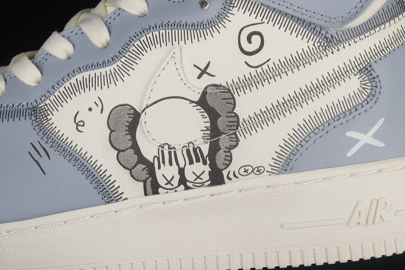 Kaws X Air Force 1 Mid 07 Light Blue/White/Black 19