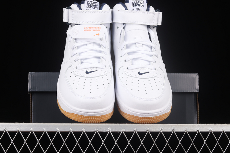 Air Force 1 Mid Jewel Qs Nyc Yankees White/Midnight Navy/Gum Yellow 9