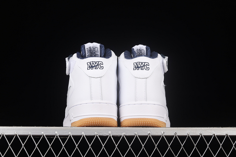 Air Force 1 Mid Jewel Qs Nyc Yankees White/Midnight Navy/Gum Yellow 25