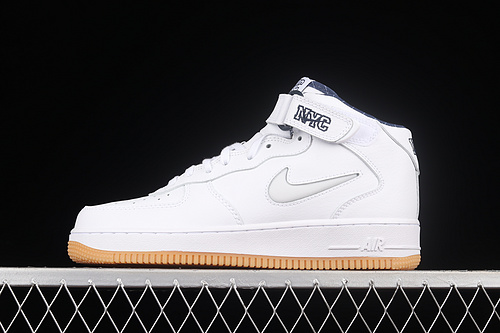 Air Force 1 Mid Jewel Qs Nyc Yankees White/Midnight Navy/Gum Yellow 31