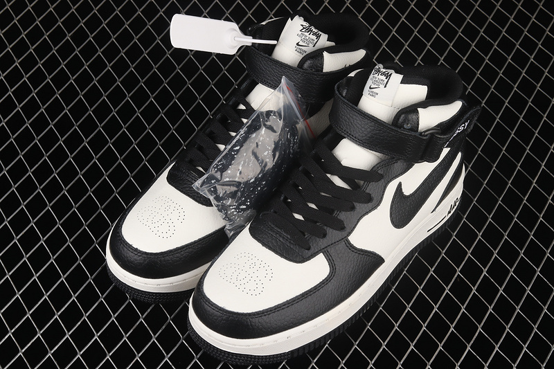 Stussy X Air Force 1 Mid White/Black/Black 25