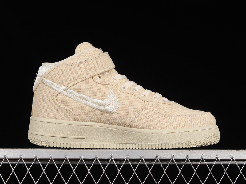 Stussy X Air Force 1 Mid White Cool Beige/Beige/White 7