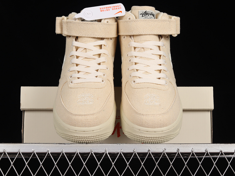 Stussy X Air Force 1 Mid White Cool Beige/Beige/White 17