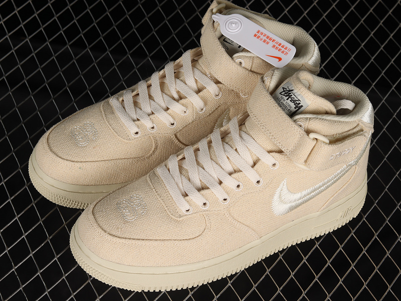 Stussy X Air Force 1 Mid White Cool Beige/Beige/White 27