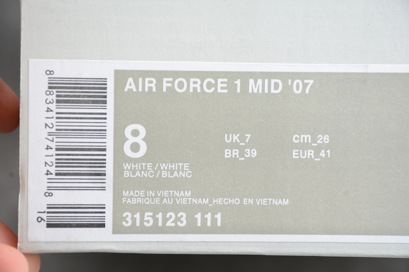 Air Force 1 Mid 07 White/Grey 13