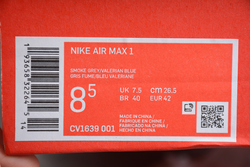 Air Max 1 Smoke Grey/Valerian Blue 13