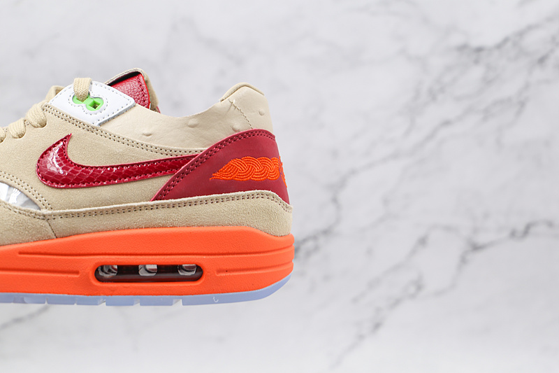 Clot X Air Max 1 Kiss Of Death 2021 Net/Deep Red/Orange Blaze 9