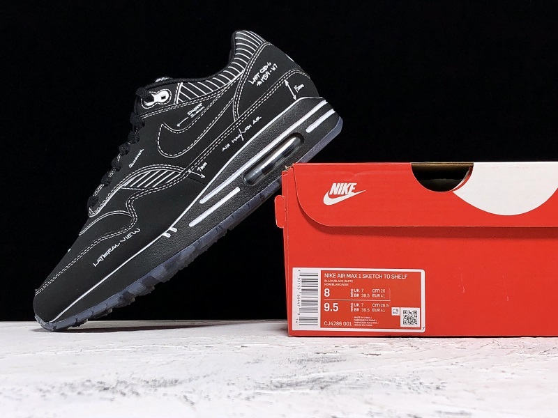 H12 Air Max 1 Tinker Sketch To Shelf Black/White 7