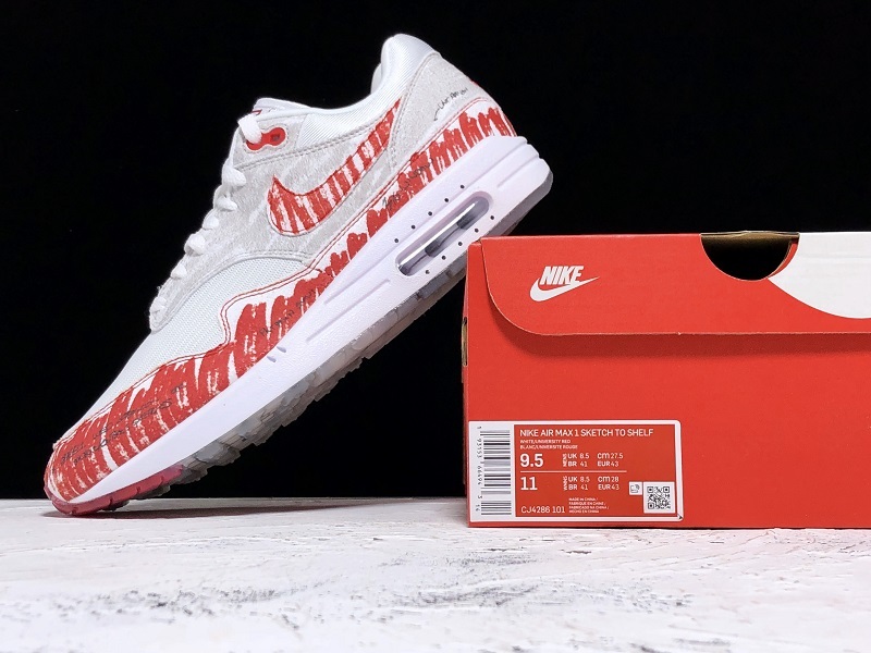 H12 Air Max 1 Tinker Sketch To Shelf White/Red-Black/Grey 11