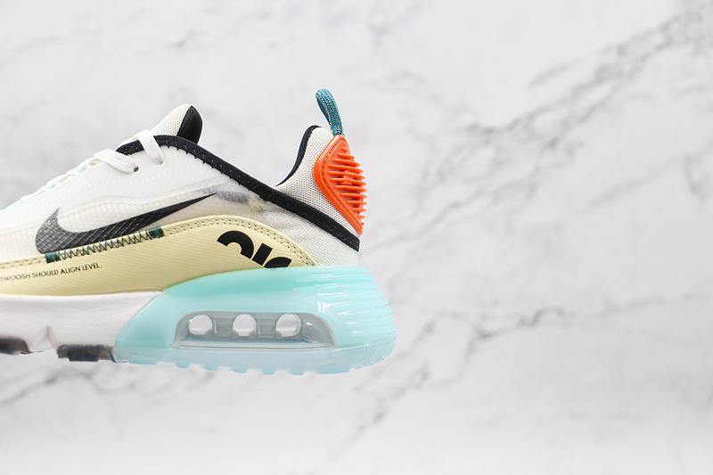 Air Max 2090 White/Black/Starfish Orange-Blue 7