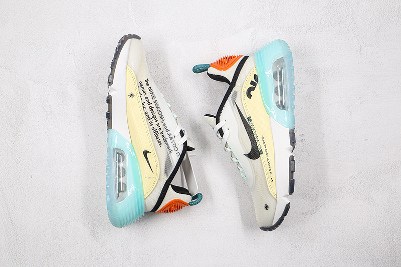 Air Max 2090 White/Black/Starfish Orange-Blue 13