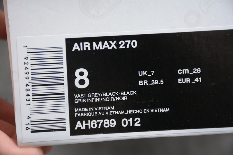 Air Max 270 Black/White-Pure Platinum 25