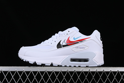 Air Max 90 White/Black/Red/Grey 7