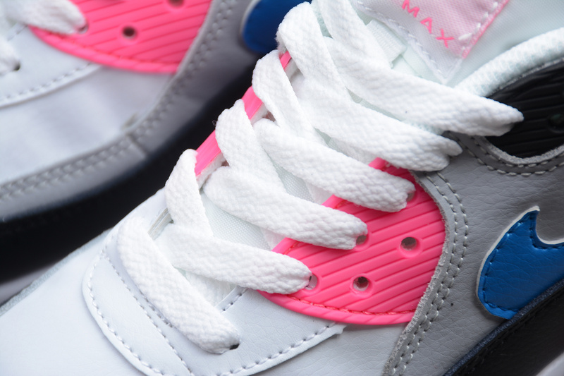 Air Max 90 Leather White/Pink/Blue/Black 19