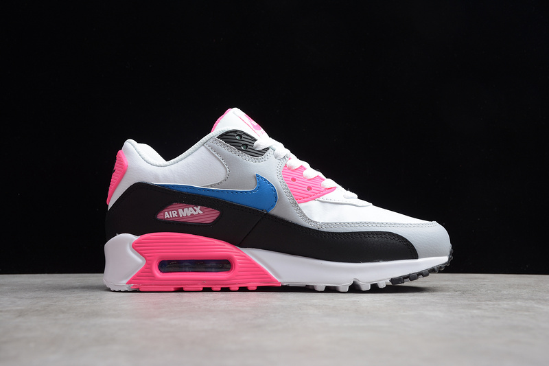 Air Max 90 Leather White/Pink/Blue/Black 21