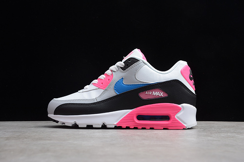 Air Max 90 Leather White/Pink/Blue/Black 25