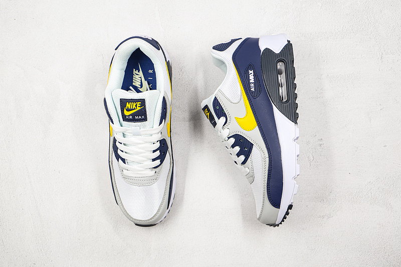 Air Max 90 Essential Michigan White/Blue Recall/Pure Platinum/Tour Yellow 9