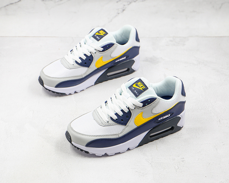 Air Max 90 Essential Michigan White/Blue Recall/Pure Platinum/Tour Yellow 13