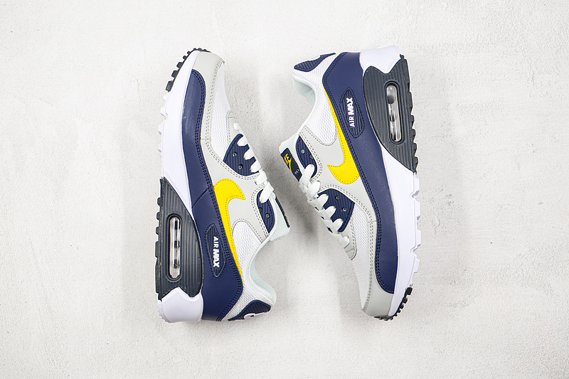 Air Max 90 Essential Michigan White/Blue Recall/Pure Platinum/Tour Yellow 15