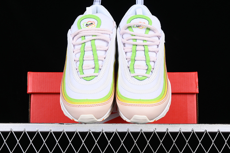 Wmns Air Max 97 Feel Love White/Pearl Pink/Action Green/Black 15