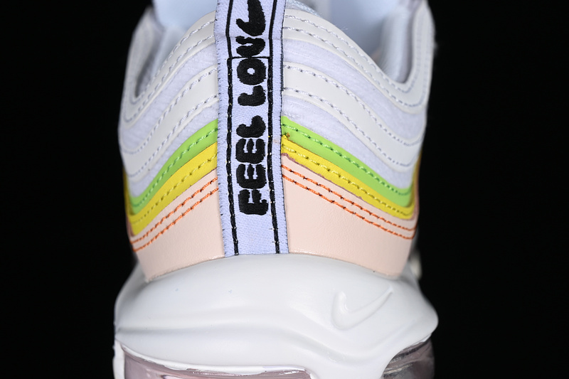 Wmns Air Max 97 Feel Love White/Pearl Pink/Action Green/Black 23