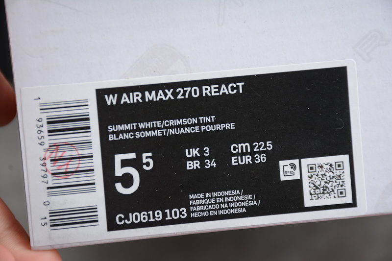 Air Max 270 React Summit White/Crimson Tint 9