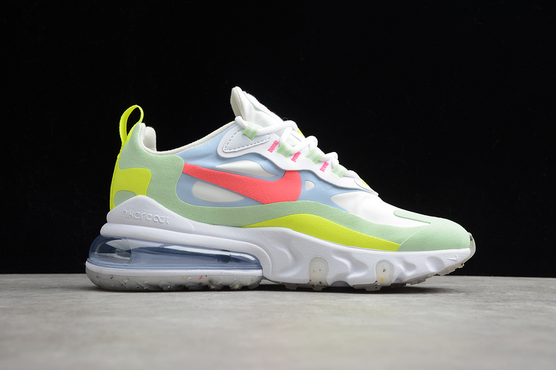 Air Max 270 React White/Flash Crimson-Cucumber Green 21