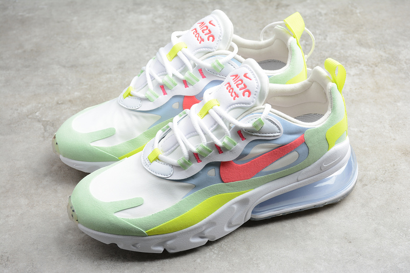 Air Max 270 React White/Flash Crimson-Cucumber Green 29