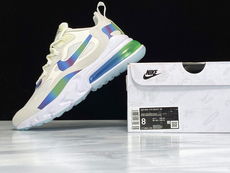 Air Max 270 React 20 Bubble Pack Summit White/Multi-Color 19